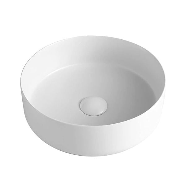 Bao Round 360mm Above Counter Basin in Matte White - Mera Mera