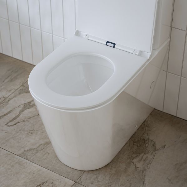 Indigo Cali II Back to Wall Toilet Suite with lid open - Mera Mera