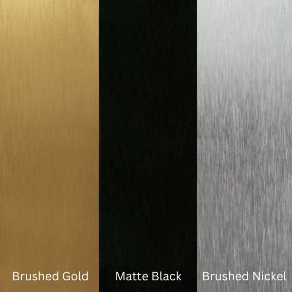 Mirror Frame Colour Options Brushed Gold, Matte Black, Brushed Nickel | Mera Mera 