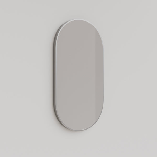 INGRPM90-BN | Mera Mera  Pill Shaped Brushed Nickel Framed Mirror 460mm by 910mm