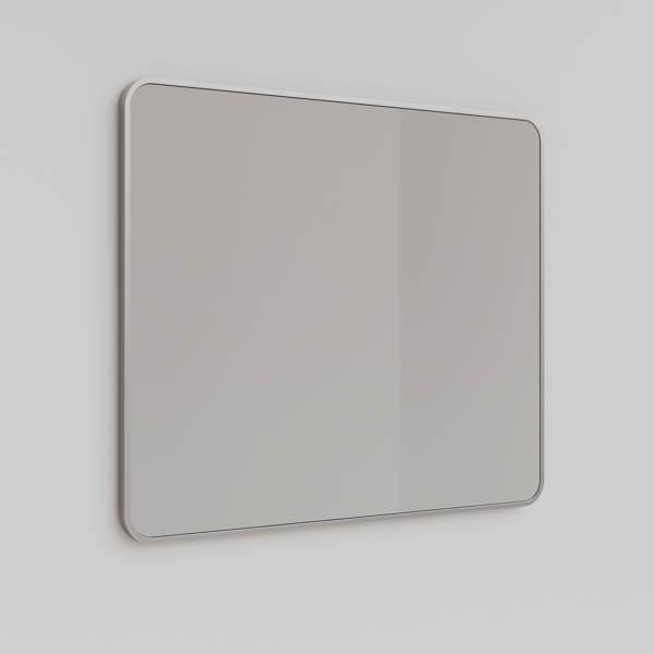 Rectangle Brushed Nickel Framed Mirror 750mm by 900mm | Mera Mera - Plain Background