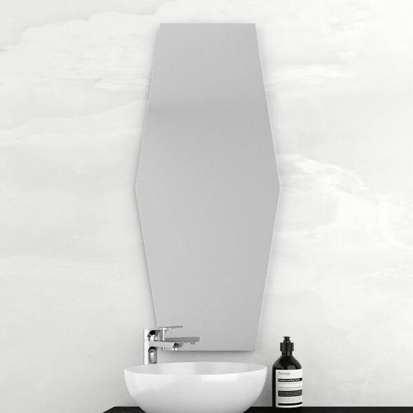 Marquis Hexa Mirror | Coffin shape bathroom mirror online at Mera Mera