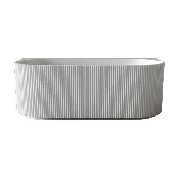 Baö Fluted Back to Wall Bath in Matte White | Deep-Etched  - Mera Mera