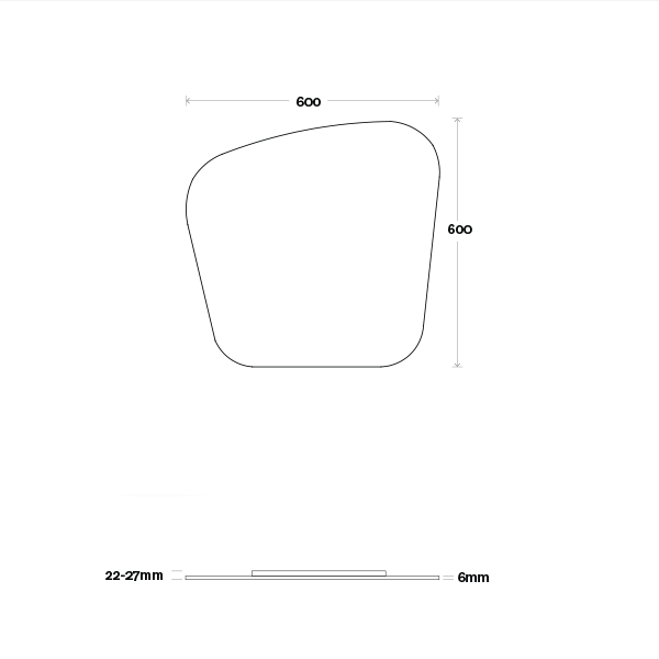 Marquis Solar Mirror 600mm Technical Drawing - Mera Mera